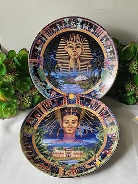 Tutankhamun & Nefertiti The Power Of Ancient Egypt Collector Plates With COA